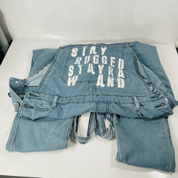 JK Miles Women’s Overalls Size Med. NWT Cotton/Polyester Distressed Adjustable - Picture 1 of 4